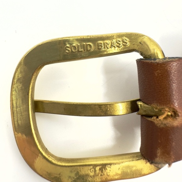 Zep Pro Mens Nautocal Code Flag Belt Size 44 Leather Brass Buckle Made In USA - Picture 6 of 12